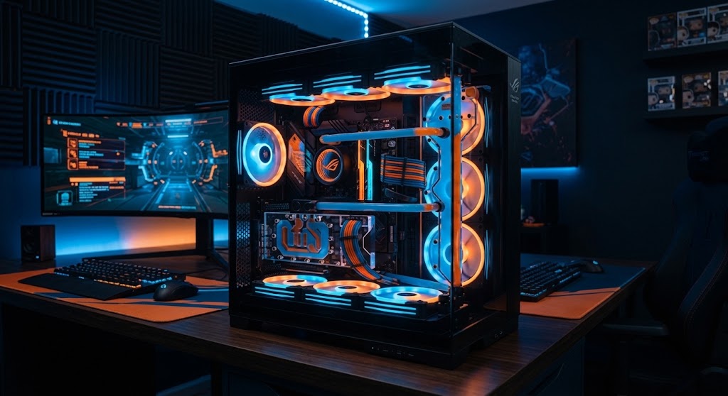 Setup de PC gamer montado pela Alkajupe